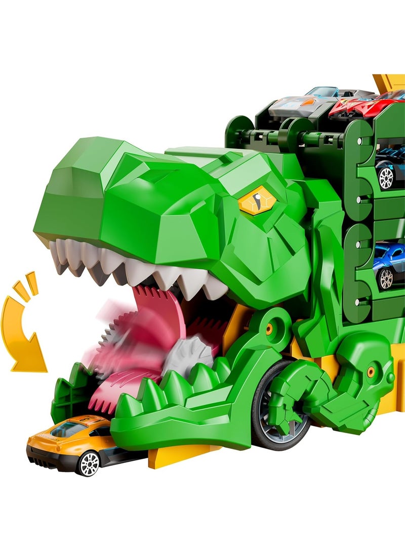 Toddler Toys Car Track Set for 3 4 5 6 Years Old Boys, Dinosaur Transporter Car Race Track with 12 Die-Cast Car Toys, Truck Toys Set Gifts for Age 3-12 Years Old Kids Boys Girls - Image 5
